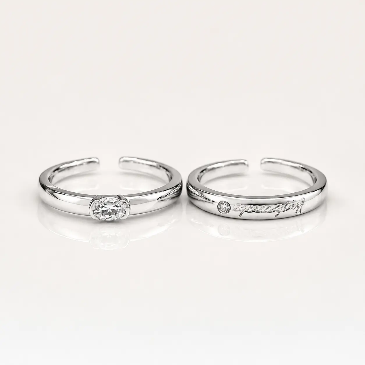 Minimalist Double Ring Set, Adjustable Open Band Rings with Sleek Design, Stylish Everyday Jewelry for Layering, Casual Outfits, Gift Ideas and Trendy Fashion Looks