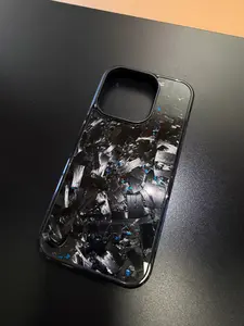 IPhone 15 Pro Forged Carbon Phone Case With Blue Flakes