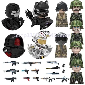 Military WW2 Building Block Figure Game Character UK US Soldier Pilot Decoration Snow Camouflag Weapons Kids Toy Mini Brick Gift