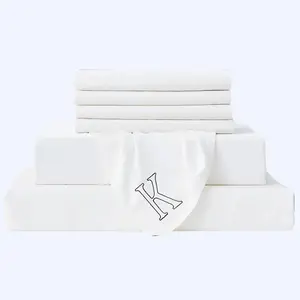 K-KING White Sheets - Premium Bamboo Viscose Bedsheets, Hypoallergenic, Temperature-Regulating, K= King Size, Classic Design