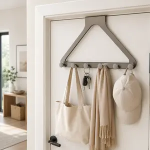 Over the Door Hook Hanger, No Drill Door Organizer for Coats,Bags, Hats, Towels, Space Saving Bedroom Bathroom ClosetHooks, door storage, coat hook