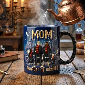 Fantasy Family Color Changing Coffee Mug, Personalized Family Name Magic Mug, Heat Reveal Fantasy Coffee Cup – Custom Name Accent Mug, Heat Sensitive Ceramic Mug for Family, Unique Gift for Parents and Kids, Magical Family Theme Coffee Mug