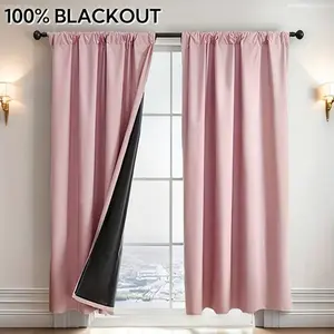 1pc Modern Minimalist Full Light Blocking Home Decoration Curtain Rod Drapes, Multi-Color Solid Color Curtains, Urban Apartment Home Office Versatile Style