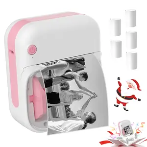 Mini Sticker Printer Ink-Free Thermal Printer Portable Receipt Printer Bluetooth Wireless Label Machine Portable Multi-Template Thermal Printer Suitable for DIY Labels/Kids/School Use for Photo Diaries Notes Memos Inkless Thermal Printer