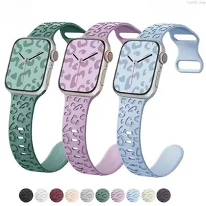 Floral Engraved Silicone Apple Watch Band, Cute Sport Strap for Apple Watch Series and Ultra (38–49mm), Lightweight Comfortable Wristband for Daily Wear