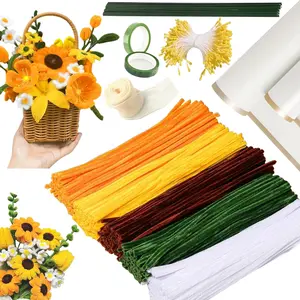 500 Chenille Stems, 5 Colors Floral Wire, Flower Buds & Artificial Stems, DIY Bouquets, DIY Artificial Rose, Creative Decor, Art & Crafts Supplies