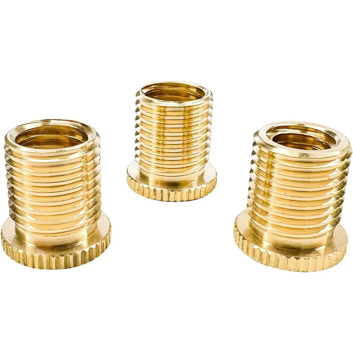 3PCS Shift Knob Thread Adapters, M8 X 1.25/M10 X 1.25/M10 X 1.5 Brass Adapters for Gear Shift Heads, Universal Shifter Knob Threaded Screws for Manual Automatic Vehicle