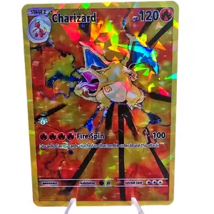 Charizard 151 Extended Illustration Art Card Rainbow OR Rainbow Glass Holo Gorgeous NEW Rainbow Glass Textured Holo Version! Display Custom Card