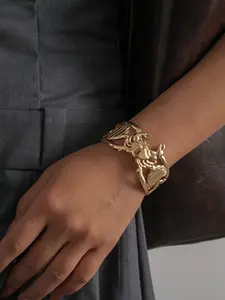 European and American Metal Style Crab Fish Conch Open Bracelet, Unique Beach Vacation Fashion Jewelry, High-End Accessory