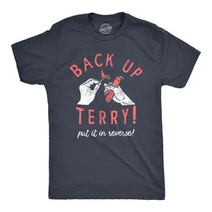 Mens Back Up Terry Put It In Reverse T Shirt Funny Fireworks Sarcastic Viral Video Fourth Of July Tee for Guys Mens Funny T Shirts Cool Vintage Fashion T-Shirt Gift Classic Menswear Patriotic Apparel for Men Navy -