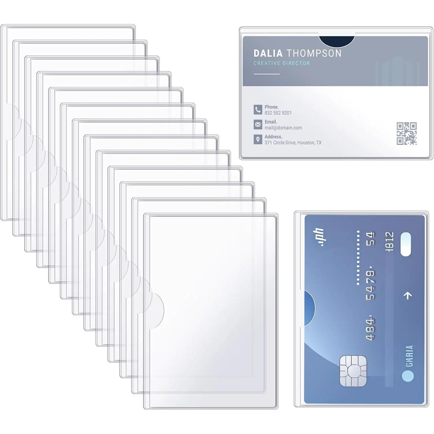 clear plastic card sleeves Blue Summit Supplies Baseball Card Sleeves, 900 Pockets, Binder Sheets for Protecting Business Cards, Collector Card Sleeves, 100 Pack main image 0