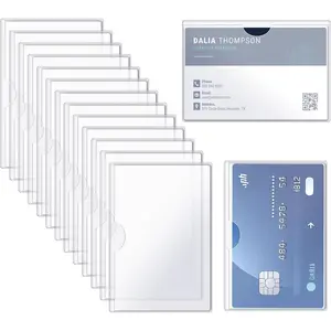 12 Pack  Card Protector, Clear  Card Protector Sleeves  Credit Card Sleeves  Plastic Card Holder Protector Card Protective Cases for   Card