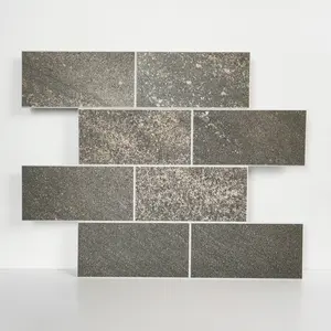 COLAMO BLACK Granulated Surface Peel and Stick Subway Tiles Backsplash Wall Tiles wallpaper stone  panel