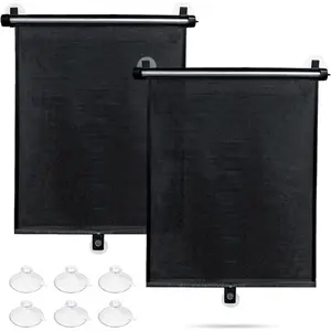 Sfee Car Window Shade for Side Windows, 2 Pack Sun Shade Retractable for Car Blocks Heat and UV Rays Glare Protection Roller Sunshade Visor for Baby, Kids, Pets, Passengers