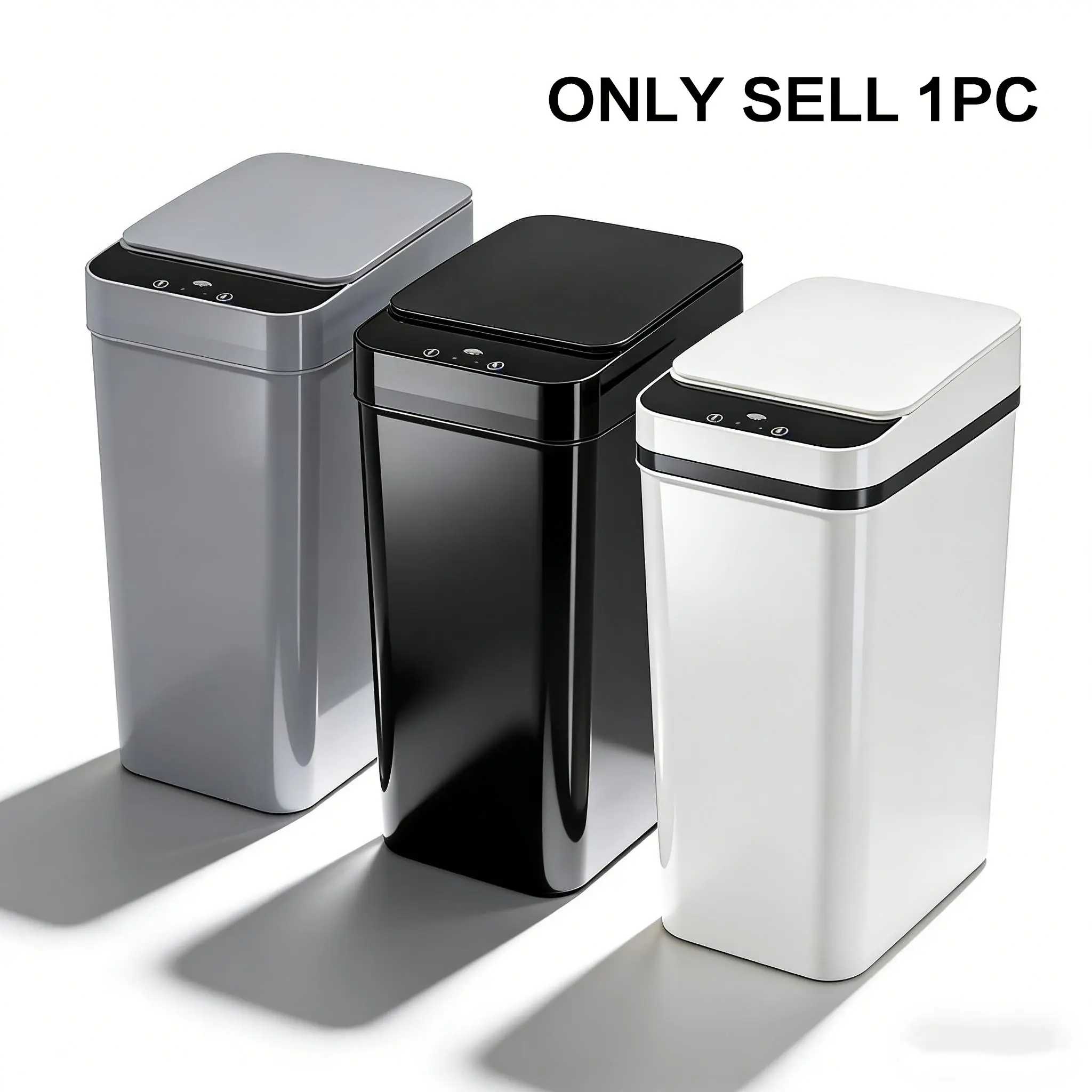 12L/3.1Gal Smart Trash Can, Automatic Trash Bins, 3 Modes Motion Sensor Touchless Garbage Bin, Wave/Kick Activation, One-Touch Always Open, 6 Inch Slim Narrow Body, Sealed Odor Control, for Kitchen Bathroom Office, Bathroom Accessories