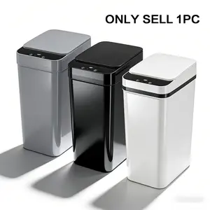 12L/3.1Gal Smart Trash Can, 3 Modes Motion Sensor Touchless Garbage Bin, Wave/Kick/Knee Activation, One-Touch Always Open, 6 Inch Ultra Slim Narrow Body, Sealed Odor Control, for Kitchen Bathroom Office (Battery Not Included)