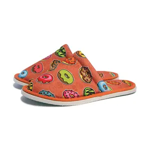Chochili Men Donut Home Slippers Orange Torquoise Lightweight Silent Walk Size 8 to 10
