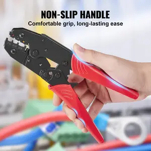 Electrical Ratcheting Crimping Tool Set AWG22-10 Wire Stripper 210pcs Heat Shrink Tubes Labor-Saving Crimping Pliers for Insulated Connectors