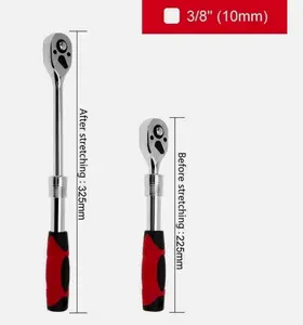 1PC 3/8" Inch DR Drive Telescopic Extendable Long Handle Ratchet Socket Wrench Tool 72T  8-1/2" to 12-3/8"
