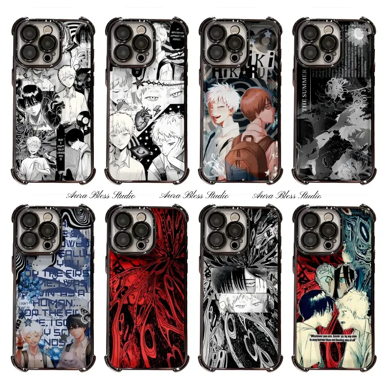 Comic Collage Anime The Summer Hikaru Died Phone Cases For iPhone 17 Promax Air 16 15 14 Pro Max Plus 13 12 11 Black Blue Transparent Electroplate TPU Shockproof Protective Cover Gifts For Birthday Christmas Thanksgiving Halloween