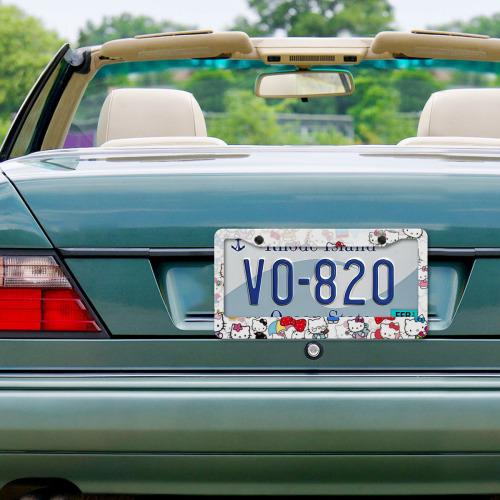 Sanrio Hello Kitty Full Print Licence Plate Holder with Adorable Character Designs and Colorful Bows for Unisex Use