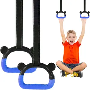 Kids Gymnastics Rings, Children's Home Gym Equipment, Children's Adjustable Strap Strength Training Rings, Pulling Rings for Physical Training