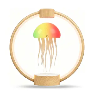 Magnetic Floating Jellyfish Lamp, RGB Full Color Gradient Lighting, Stepless Dimming Ambient Table Light, Wireless Remote Control Mood Lamp, Modern Creative Home and Desk Decoration Gift