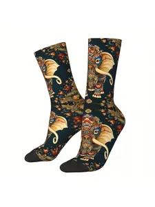 Thai Elephant Sock Printed Man Polyester