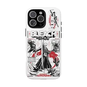 Trendy BLEACH Anime Ichigo Kurosaki Phone Case, Black And White Phone Cover, Suitable for iPhone 17 16 15 14 13 12 11 Pro Pro Max Plus