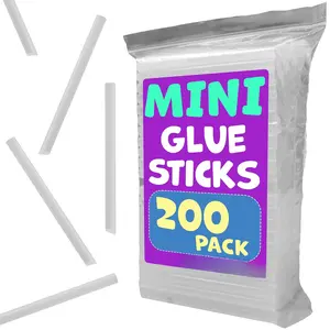 200 Pack Mini Hot Glue Sticks for Mini Hot Glue  - 4" x 0.27" - Bond and Craft on Metal, Paper, Glass, , and More - Quick Drying and Transparent Sticks Bulk