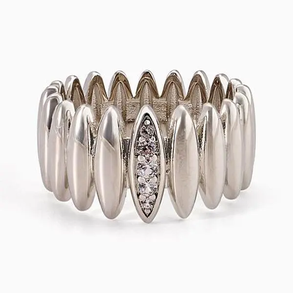 Bellezza White Topaz Bronze Endless Marquise Ring