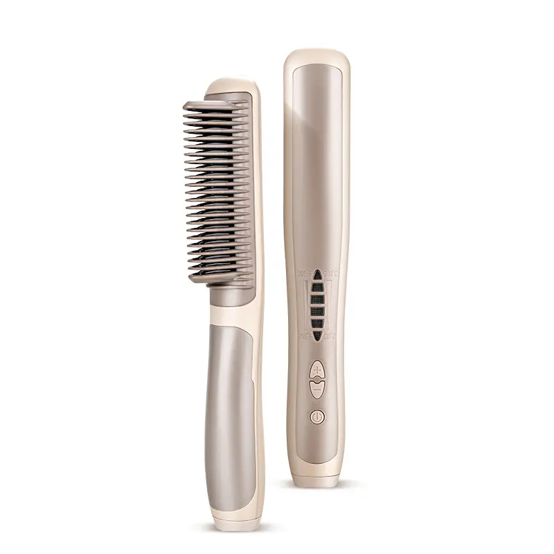 Ceramic Coated Porcelain Round Hair Straightening Brush - Plug Powered Constant Temperature Hair Care Appliance for US Adults, Fast Heat-Up, Comfortable Springtok Tool, Suitable for Both Curling and Straightening, Single Item