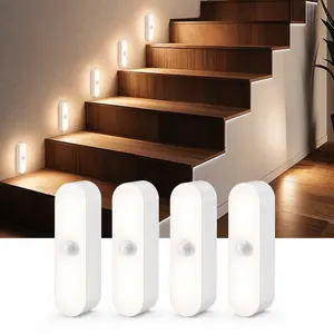 Rechargeable Motion Sensor Light, Wireless Magnetic LED Nightlight, Cordless Battery Operated Stick-On Lamp for Easy Install Home Lighting, Auto On/Off Indoor Sconce for Closet, Cabinet, Stairs, Hallway, Bedroom, Bathroom & Mailbox
