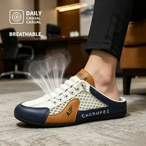 Men's Casual Fashion Sneakers, Soft Sole Half Slippers for Summer Trendy Wear