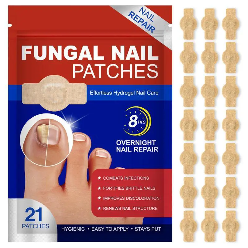 21pcs/box Fungal Nail Patches, Nail Health Care Patches, Nail Fungus Care Patches, Suitable for Solving Fungal Nails and Other Nail Problems, Nail Supplies, Daily Care Nails Kit Set