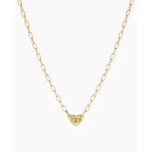 gorjana – Birthstone Heart Necklace – 18K Gold-Plated Necklace with Genuine Birthstone Heart Charm – Personalized, Layer-Friendly & Giftable