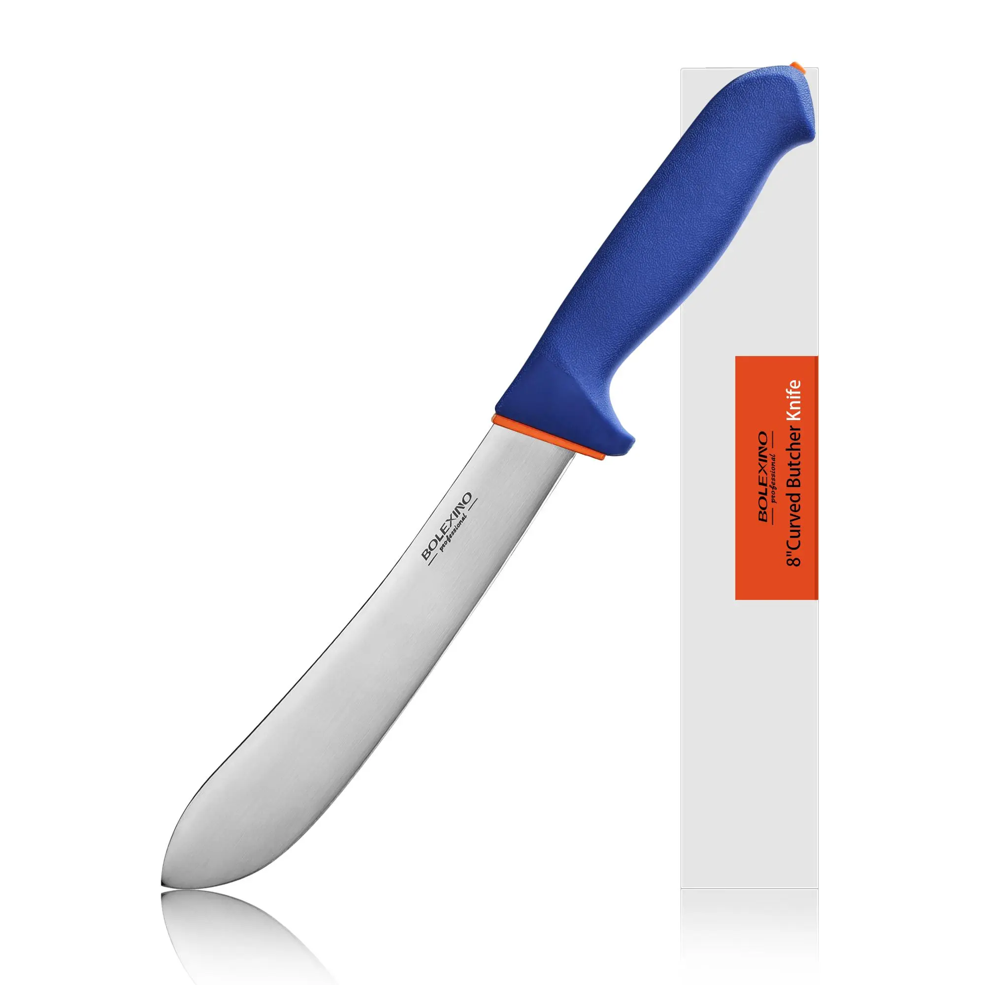 BOLEXINO 8 inch Butcher Knife For Meat Cutting W/Non-Slip Softgrip, Multi-Purpose Meat Knife Chef's Knife For Trimming Deboning Cutting, Ideal For Butcher, Meat Cutter, Home Kitchen, X50CrMoV15 Steel