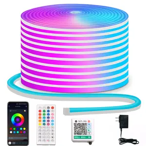 Ssxequ 19.68ft Smart LED Strip Lights with Remote Control & App Control RGB Color Changing Flexible Lighting for Home Decor