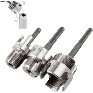 3-Piece Pipe Thread Cutting Tool Set, Integrated Inner and Outer Thread Processing Hand Tools, Suitable for PVC and Plastic Pipes, Sizes: 1/2", 3/4", 1"