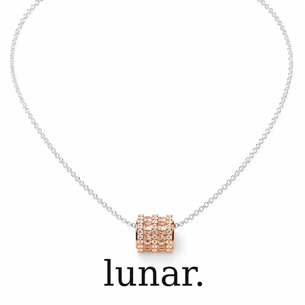 Women's Minimalist Barrel Shape Cubic Zirconia Pendant Necklace, Stainless Steel Chain, 16-18 Inch Adjustable Size Sparkle Cylinder Charm Jewelry for Everyday Wear