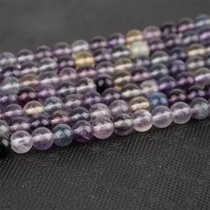 Natural Purple Fluorite Gemstone Smooth Round Loose Beads For DIY Jewelry Making Desig Handmade Crafts Bracelet, Necklace, Earrings AAA Quality 15.5 Inches Long, Semi Precious Stone, Spacer beads