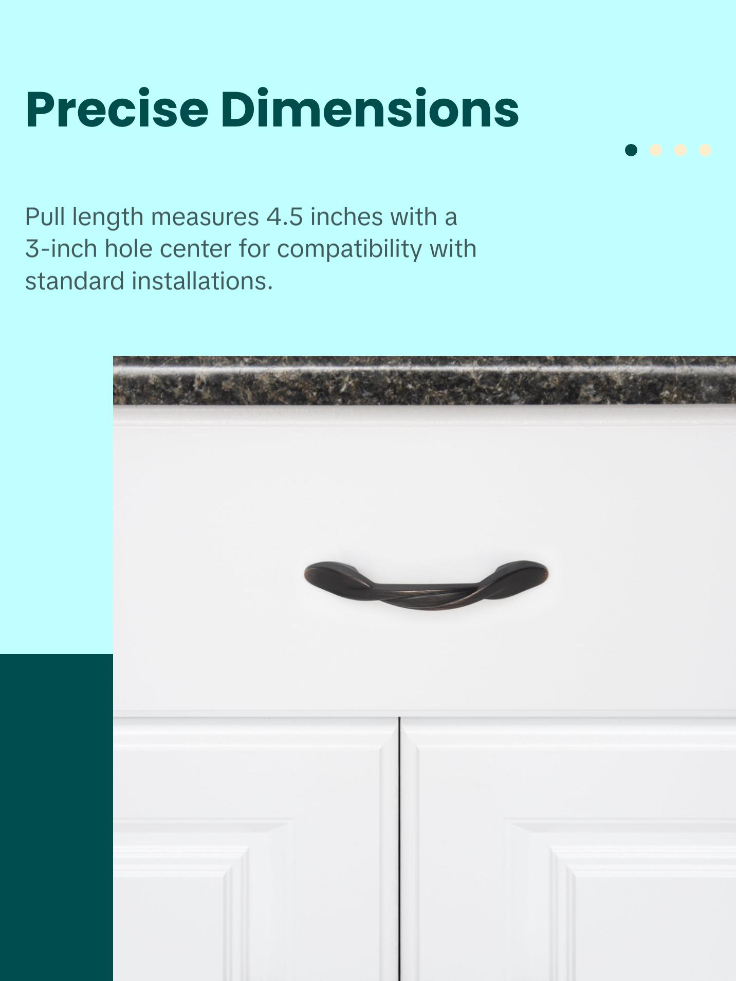 AmazonBasics Twisted Cabinet Handle, 4.5" Length (3" Hole Center), Oil Rubbed Bronze