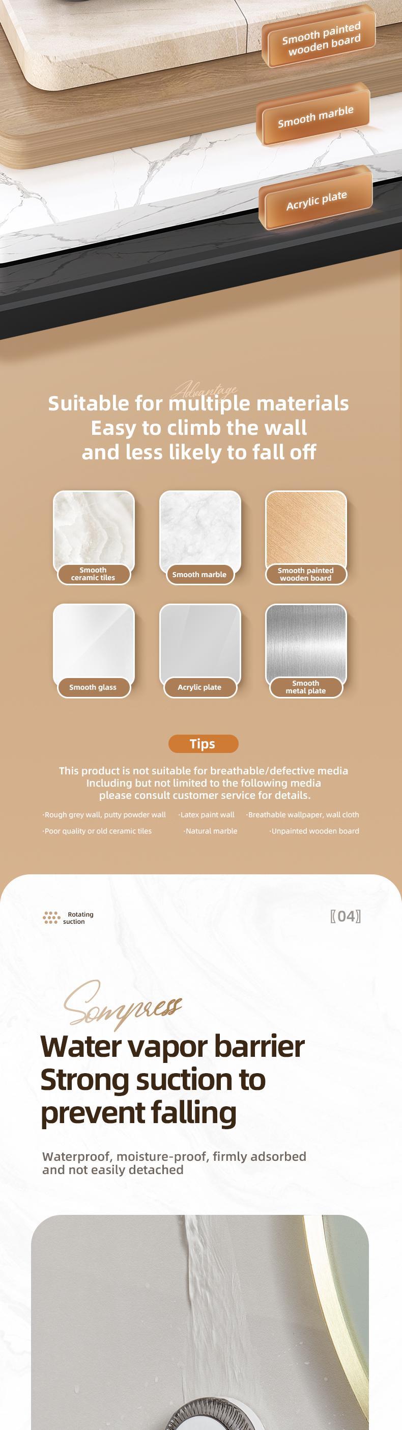 RENEMOS Relocatable Shower Head Holder - Damage-Free Suction Cup Mount - No Drill, No Tools Needed - Adjustable Shower Stand for Tile & Glass - Reusable & Removable - Perfect for Apartments & Rentals