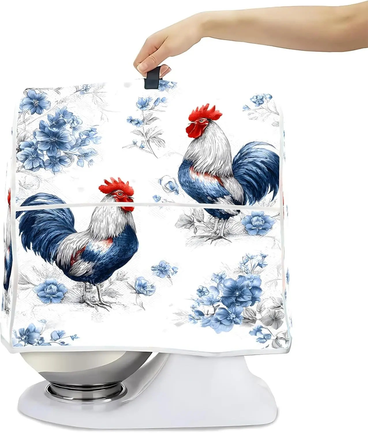Dust Cover Compatible with Stand Mixer, Protective Cover with Pockets for Extra Accessories, Chicken-1, For 4.5-5 qt Mixer