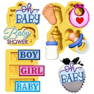Baby shower silicone mold set 3 pieces