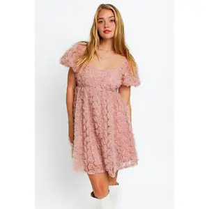 Babydoll Rosette Dress