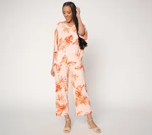 Attitudes by Renee Regular Como Jersey Top and Bottom Set