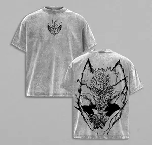 Men's Deku Dark Form Round Neck Short-Sleeve Casual T-Shirt - My Hero Academia Final Act Arc Graphic, Vintage Washed Oversized Heavy Cotton Anime Streetwear, Unisex Menswear Gift for Otaku Anime Fans