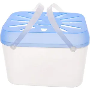 balacoo 7.48 Inch Portable Transparent Fish Tank Small Pet Nest Aquarium Durable Plastic Fish Bowl for Home Office Restaurant Decoration