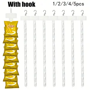 Plastic Hanging Strips for Supermarket Display, Durable Shelf Hooks, Essential Merchandise Organizer, Hangable, Available in 1/2/3/4/5pcs, Hooks Not Included